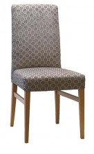 Victoria High Straight Back Chair SS05 SHB. Stained Timber. Any Fabric Colour